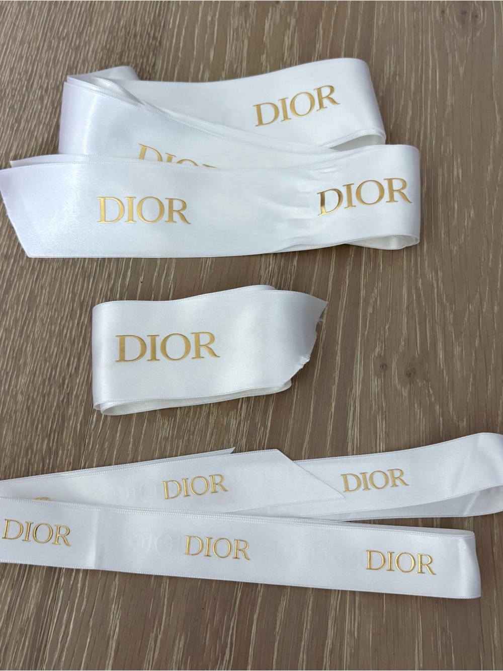 DIOR White Satin Logo Ribbon bundle - Luxury Gift Ribbon
